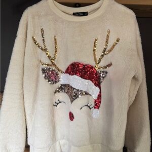 Christmas sweater with Sequin Reindeer